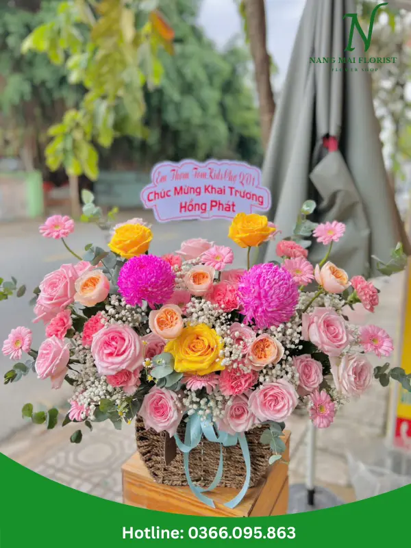 Giỏ Hoa Sinh Nhật Tặng Ba Mẹ Nắng Mai Florist Giỏ hoa sinh nhật tặng ba mẹ ý nghĩa tại Thuận An, Bình Dương 2025