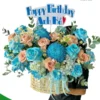 Giỏ hoa chúc mừng sinh nhật màu xanh Bình Dương